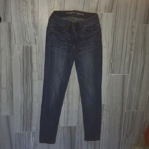 Medium blue, low rise skinny jeans